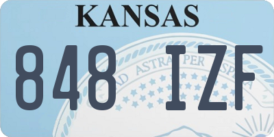 KS license plate 848IZF