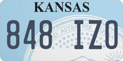 KS license plate 848IZO