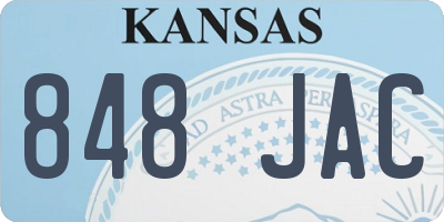 KS license plate 848JAC