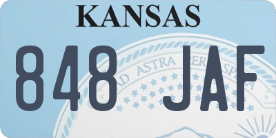 KS license plate 848JAF