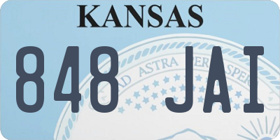 KS license plate 848JAI