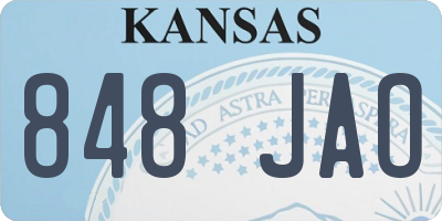KS license plate 848JAO