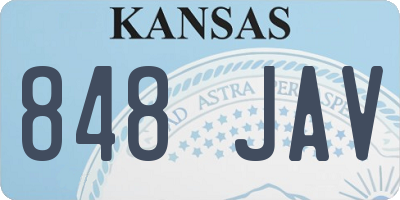 KS license plate 848JAV