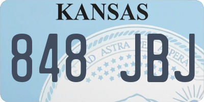 KS license plate 848JBJ