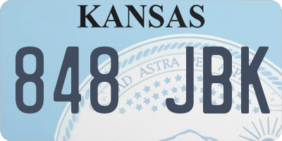 KS license plate 848JBK