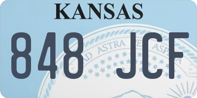 KS license plate 848JCF