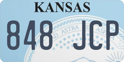 KS license plate 848JCP