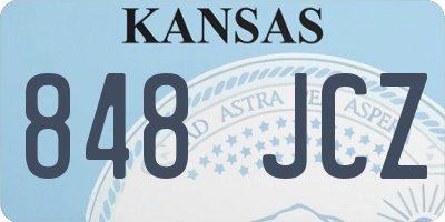KS license plate 848JCZ