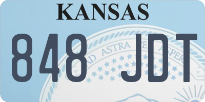 KS license plate 848JDT