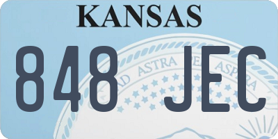 KS license plate 848JEC