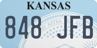 KS license plate 848JFB