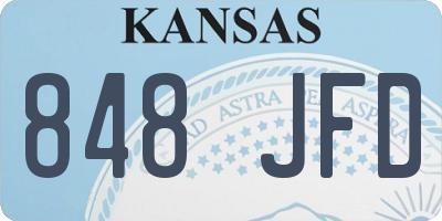 KS license plate 848JFD