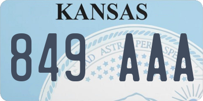 KS license plate 849AAA