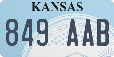 KS license plate 849AAB