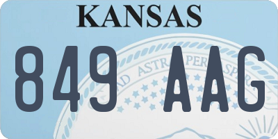 KS license plate 849AAG