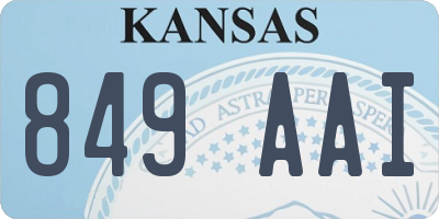 KS license plate 849AAI