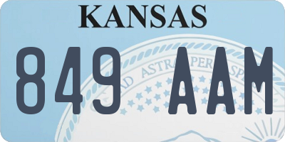 KS license plate 849AAM