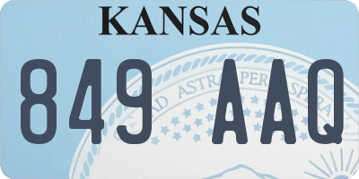 KS license plate 849AAQ
