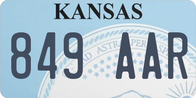 KS license plate 849AAR