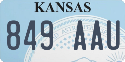 KS license plate 849AAU