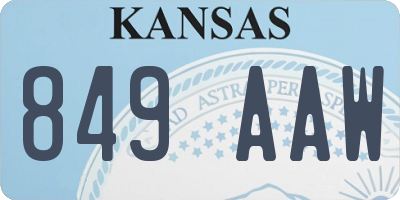KS license plate 849AAW