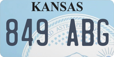 KS license plate 849ABG