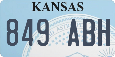 KS license plate 849ABH
