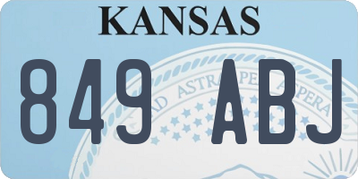 KS license plate 849ABJ