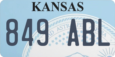 KS license plate 849ABL
