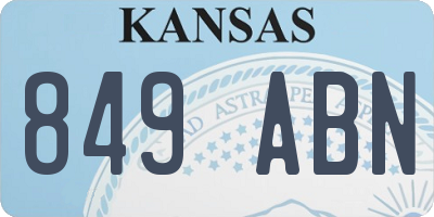 KS license plate 849ABN