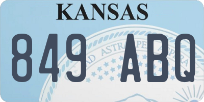 KS license plate 849ABQ