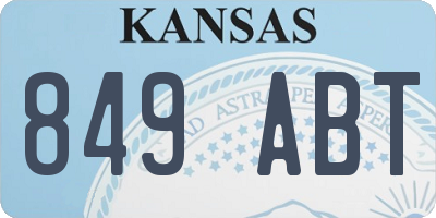 KS license plate 849ABT