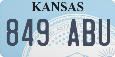 KS license plate 849ABU