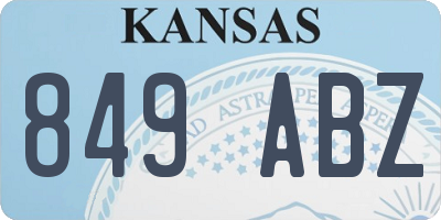 KS license plate 849ABZ