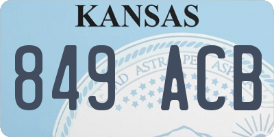 KS license plate 849ACB