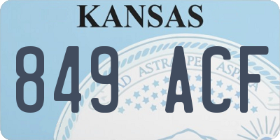 KS license plate 849ACF