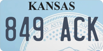 KS license plate 849ACK