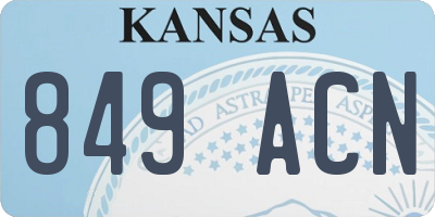 KS license plate 849ACN