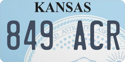 KS license plate 849ACR