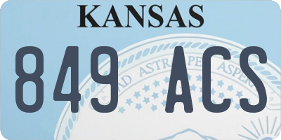 KS license plate 849ACS