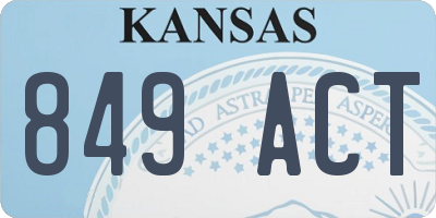 KS license plate 849ACT