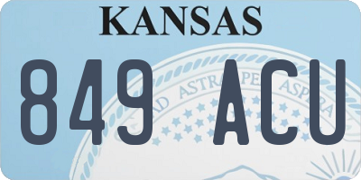 KS license plate 849ACU