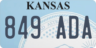 KS license plate 849ADA