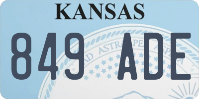 KS license plate 849ADE