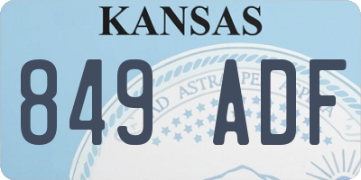 KS license plate 849ADF