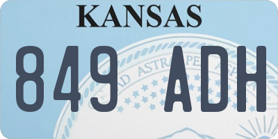 KS license plate 849ADH