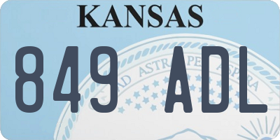 KS license plate 849ADL