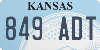 KS license plate 849ADT