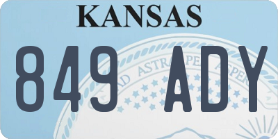 KS license plate 849ADY