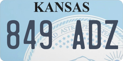KS license plate 849ADZ